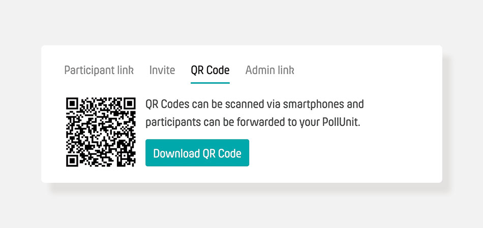 Caixa de diálogo do código QR